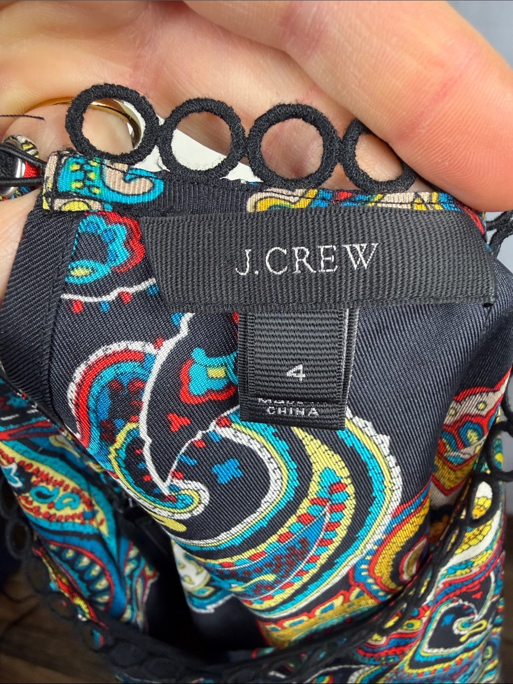 J. Crew Silk Twill Top Blouse in Bold Paisley Multi. - Picture 10 of 13
